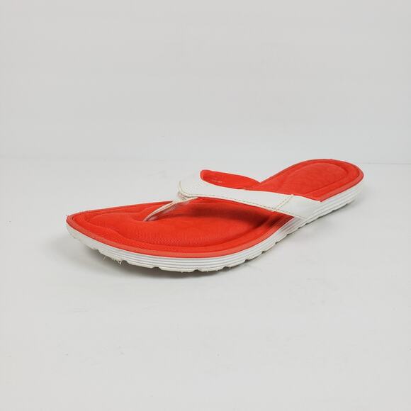 Nike Calm Elevation Womens Size 10 White Bright Coral Slip On Flip Flop Sandals - Picture 2 of 12